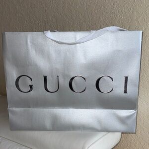 Gucci Metallic Silver Shopping Bag
